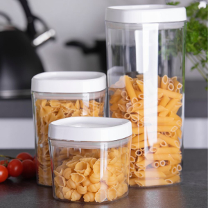 Pojemnik spożywczy transparentny biały 600ml AMOS